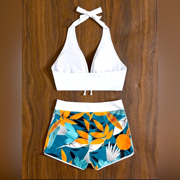 Halter Bikini Set Short Swimsuit Women High Waist Swimwear Female - Picture 5 of 6